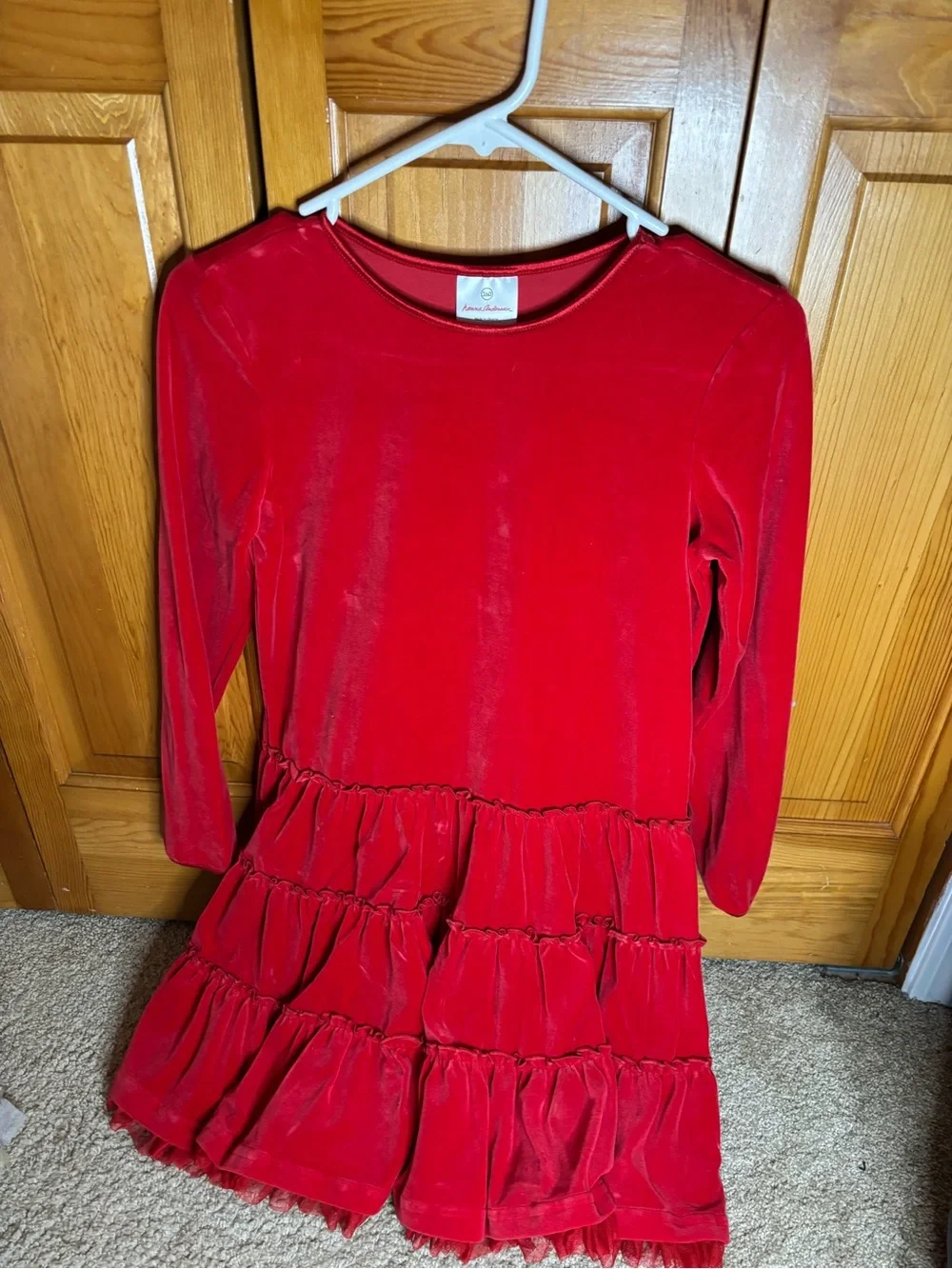 Hanna Andersson Red Velvet Tiered Ruffle Dress